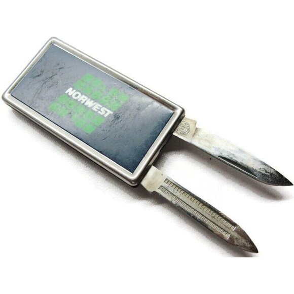 Barlow Norwest Money Clip Silver Tone Knife File Credit Card Cash ID - Picture 1 of 10